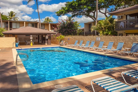 Lounge at the complex pool