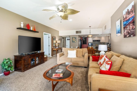 Large living room with smart television 