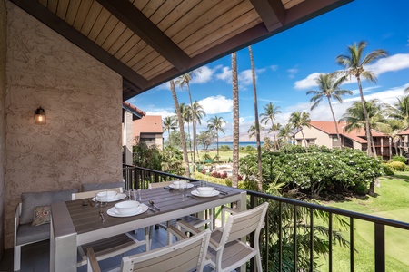 Enjoy dining on the private lanai