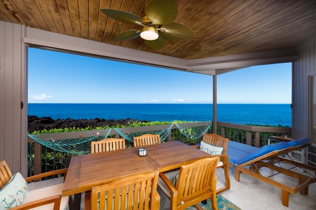 Enjoy the sunset while hanging out on the lanai