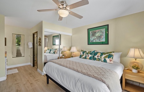 Primary bedroom features a king bed