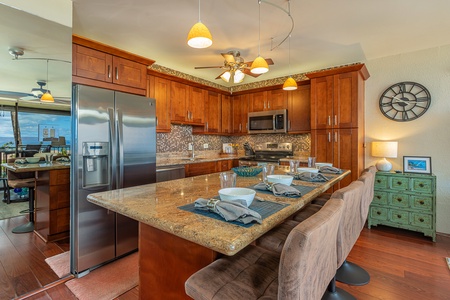 Granite Counter Space with Seating for Four