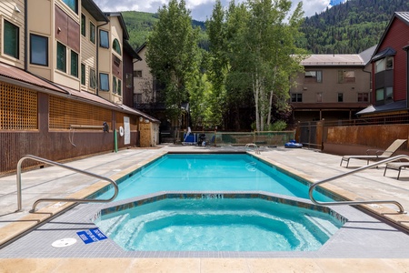 Lulu City's common pool and hot tub - open seasonally