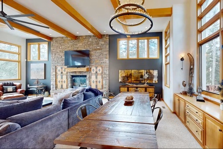Huge living space - open concept with gas fireplace