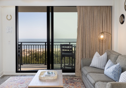 Views of the ocean can be seen from the comfort of your couch