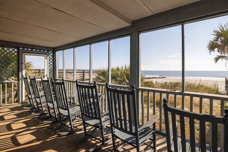 Plenty of rocking chairs for everyone to enjoy