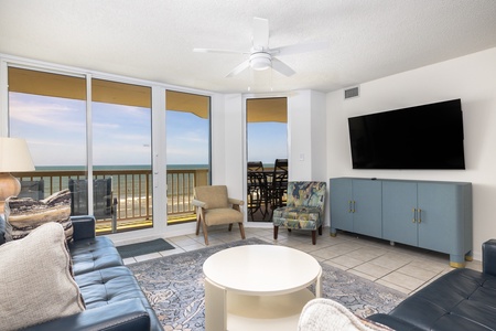Move freely between your oceanfront deck and living room