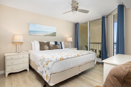 Wake up to the sound of ocean waves in your coastal primary bedroom