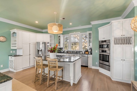 Utilize the double wall ovens for large family gatherings