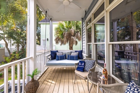 The swing is a nice spot for a nap.