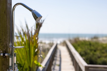 Rinse off the sand in your outdoor shower