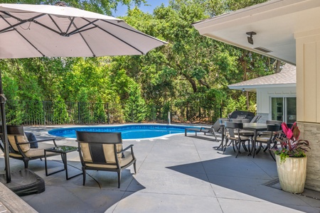Camp out under the umbrellas for those extra warm Charleston days