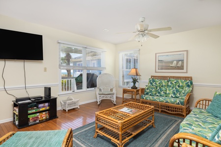 Relax in your bright and breezy coastal-inspired living room