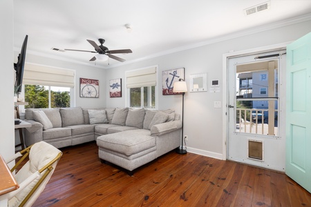 Enter On Beach Time to your cozy living room
