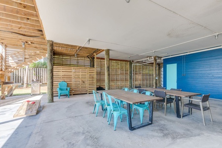 Shaded Poolside Tables