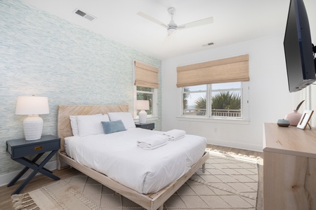 Sleep peacefully in your coastal queen bedroom