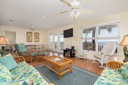 A bright and breezy living room awaits you