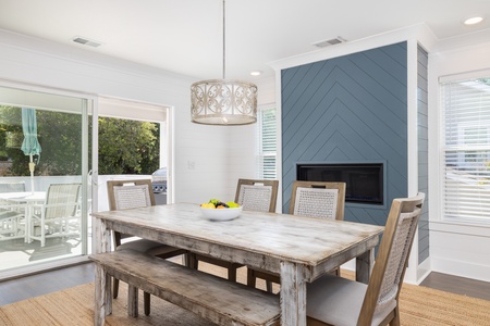 You can access the upstairs deck from your dining room