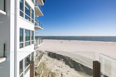 View the beach from your oceanfront deck