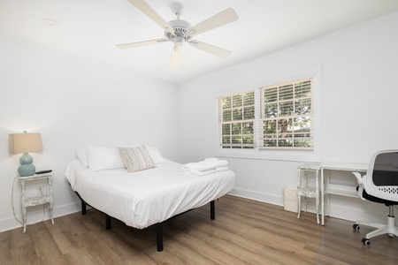 Upstairs, you'll find your cozy queen bedroom