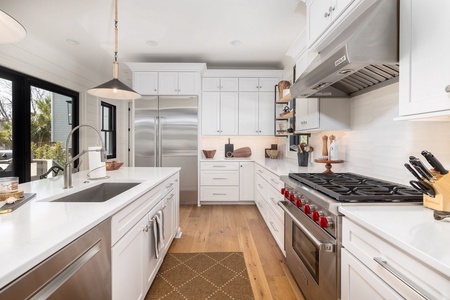 Your gourmet kitchen awaits with professional-grade appliances, spacious countertops, and all the tools you need to create memorable meals during your stay