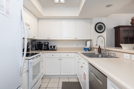 Your kitchen is equipped with essential appliances for all your cooking needs