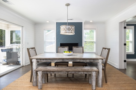 Gather around the dining table in your modern farmhouse dining room