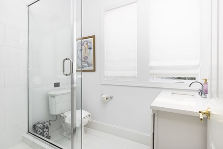 Large windows bathe your en suite bathroom with light