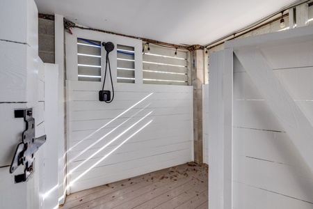 Outdoor Shower located in garage