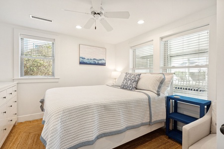 Bedroom #5 has a queen bed and access to another jack-and-jill bathroom