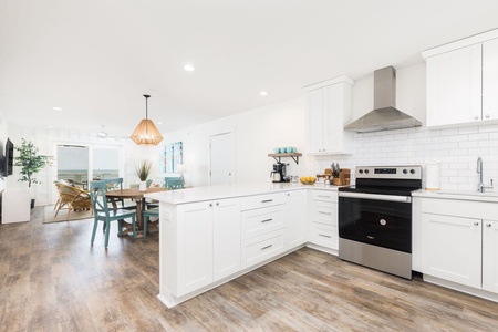 kitchen to dining area