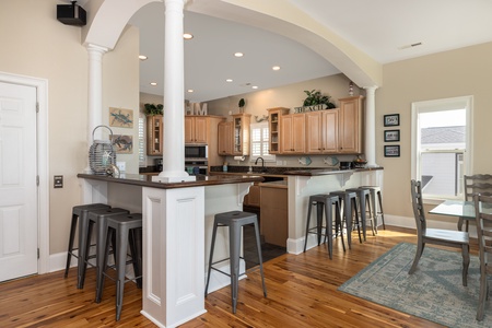 Your kitchen is extra spacious for large family gatherings