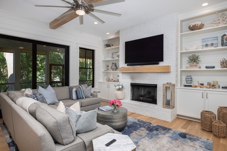 This elegant living room is the perfect place to make memories with family and friends