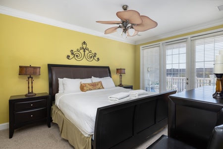 Your primary coastal bedroom offers a king bed and en suite bathroom