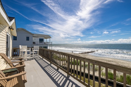 Beachfront property with direct access to sandy shores and sweeping ocean views under endless Texas skies.