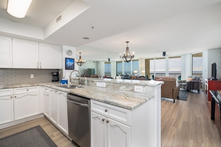 Your open-concept villa allows for ocean views from your kitchen