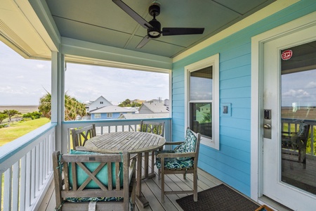 Enjoy outdoor dinners overlooking the marsh