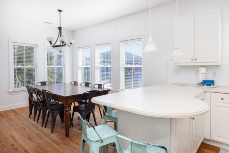 The dining room is perfect for large family gatherings