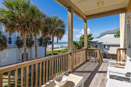 Step out onto your covered balcony