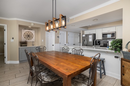 Gather around the large dining table