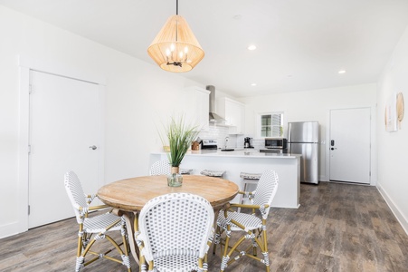 dining table into kitchen