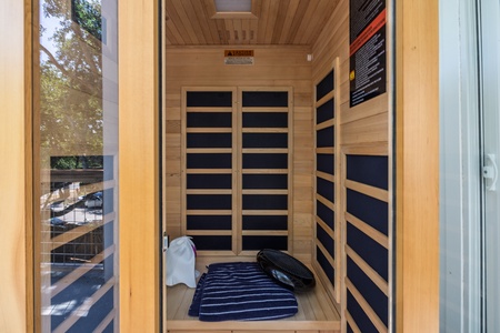 A rejuvenating sauna is ready for you on your private balcony