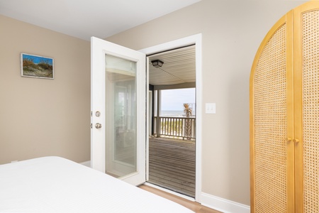 Take the door to access your private side deck