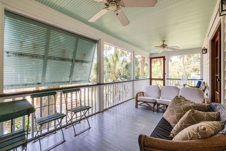 spacious back porch