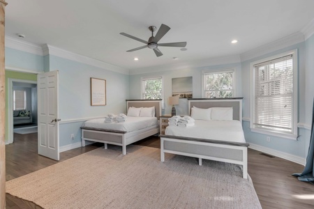 Your spacious double Queen bedroom is perfect for large families