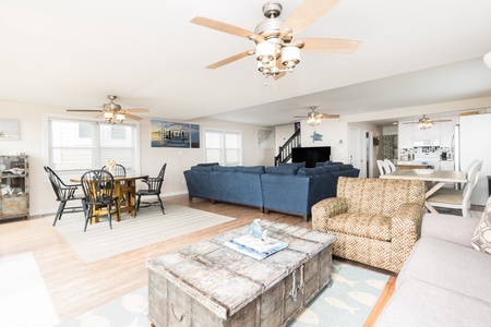 living room to dining area