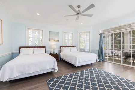 Step out onto your private balcony off the double queen bedroom