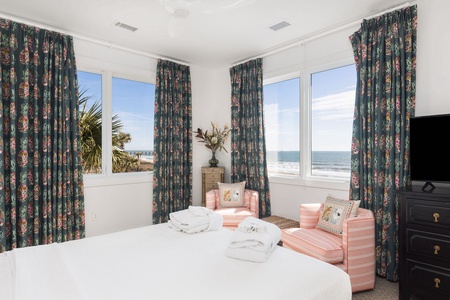 Look out onto Folly Beach from the comfort of your bedroom