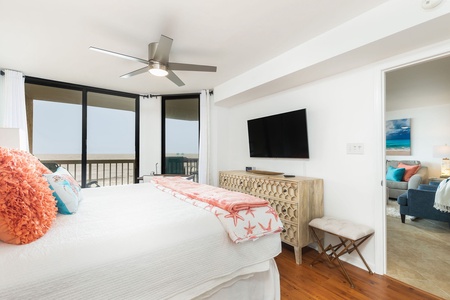 Primary bedroom with oceanfront view