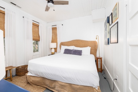 Drift off to sleep in your cozy primary king bedroom